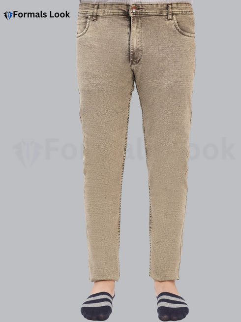 Light Camel Color Ultra Stretch In Imported Stuff Jeans Pant